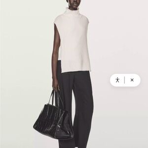 Sleeveless Cream Alpaca Turtleneck Sweater